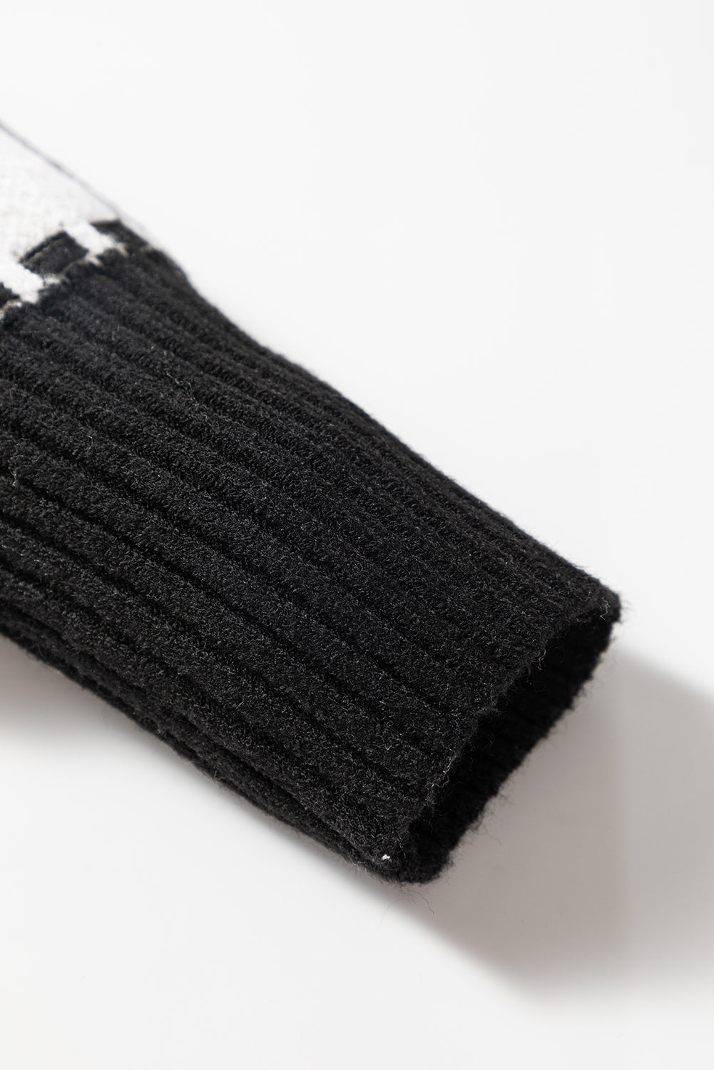 Black Halloween Ghost Checkered Drop Shoulder Sweater