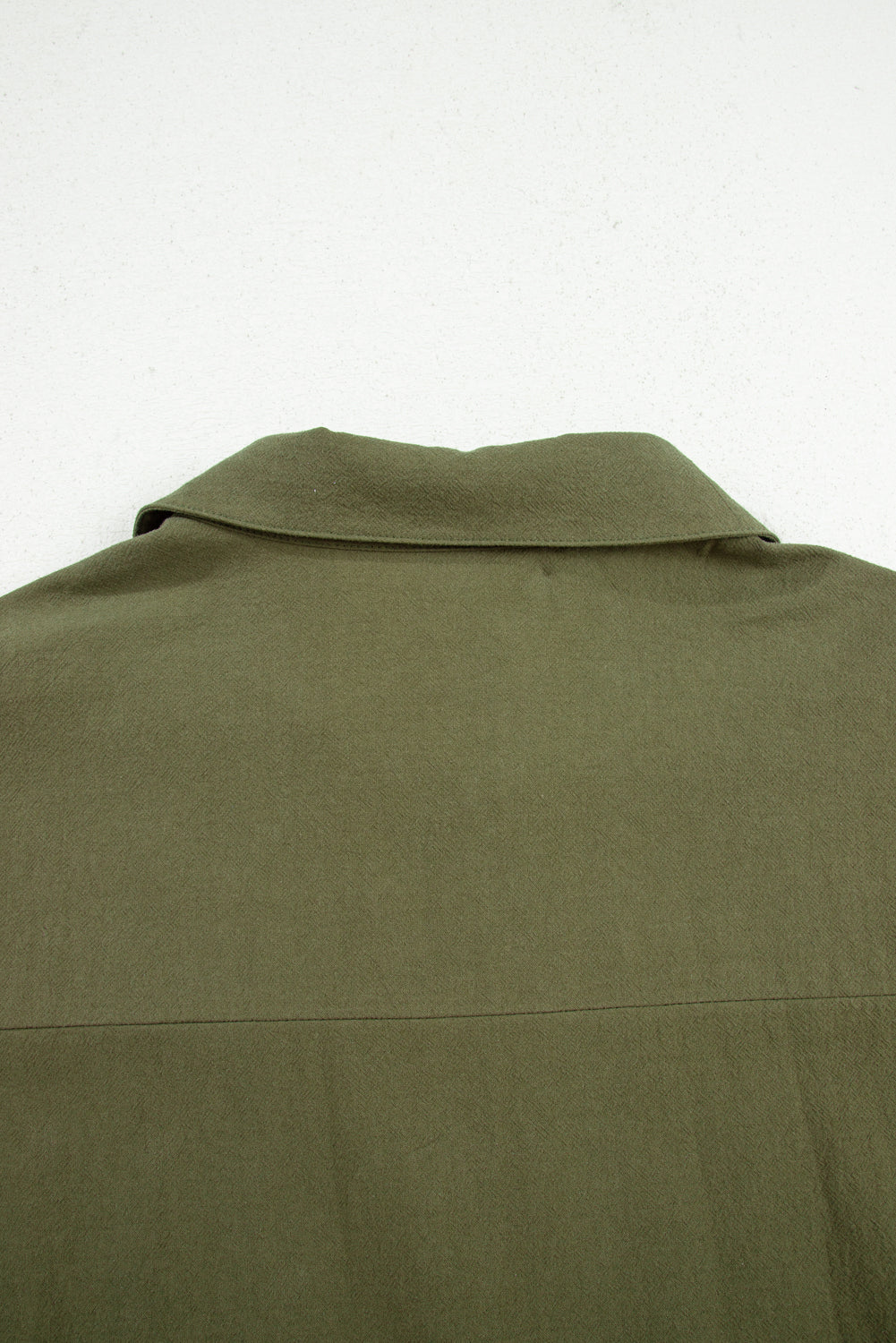 Four Leaf Clover Plus Size Collar Half Button Long Sleeve Ruffle Hem Mini Dress