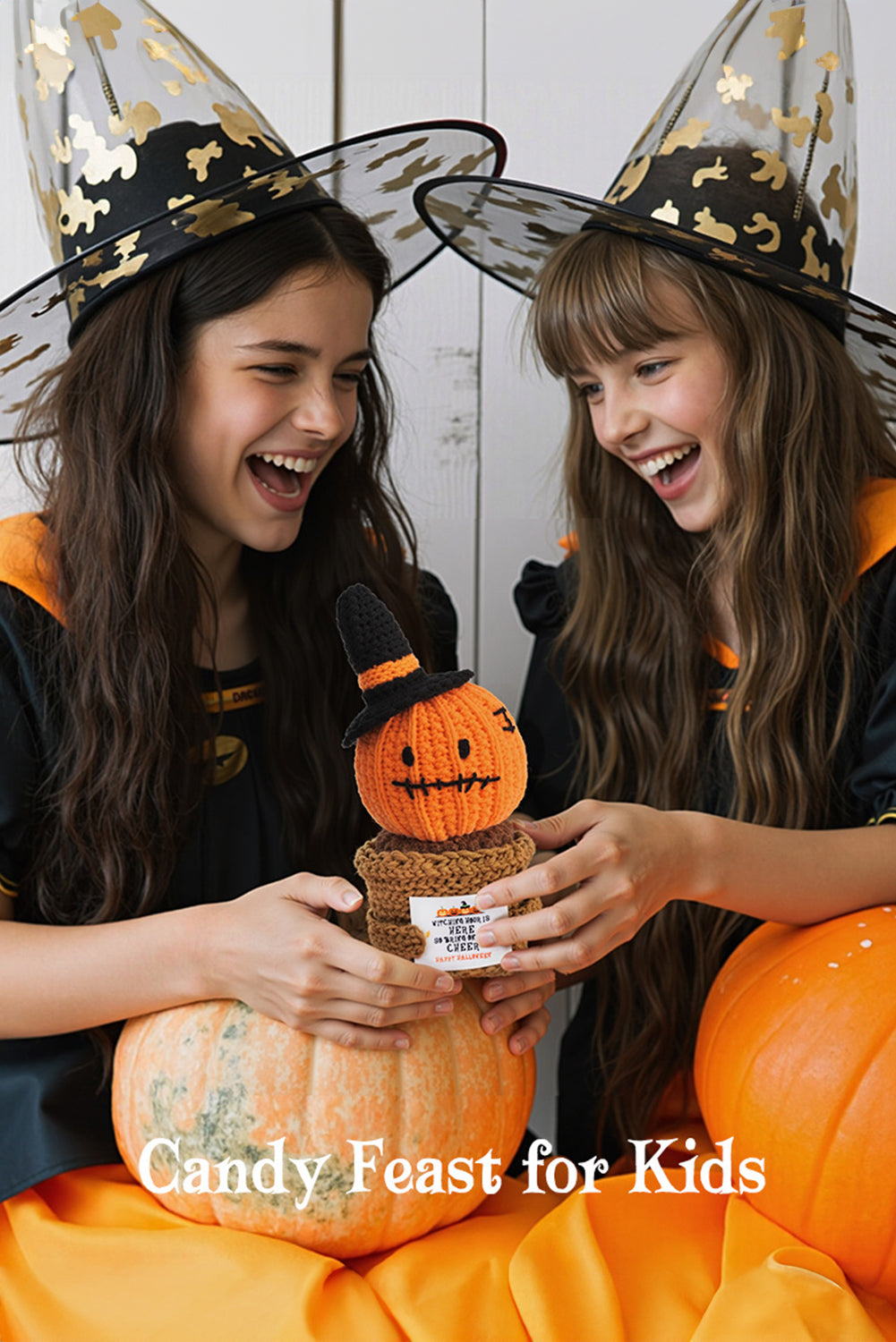 Carrot Cute Halloween Crochet Pumpkin Potted Doll Decor