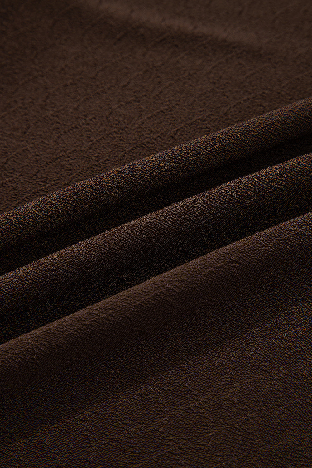 Cinnamon Lettuce Trim Raw Seam Patchwork Jacquard Long Sleeve Top