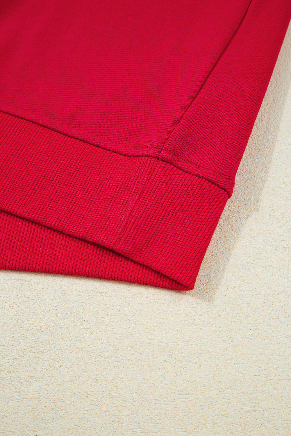 Fiery Red Varsity Striped Detail Crewneck Pullover Elastic Sweatpants 2pcs Outfit