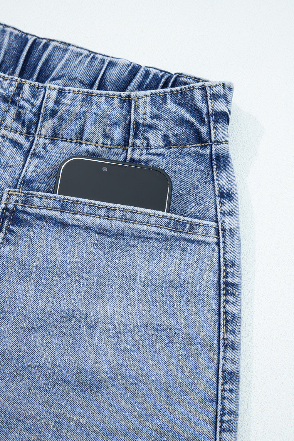 Myosotis Large Patch Pocket Drawstring Paperbag Waist Barrel Jeans