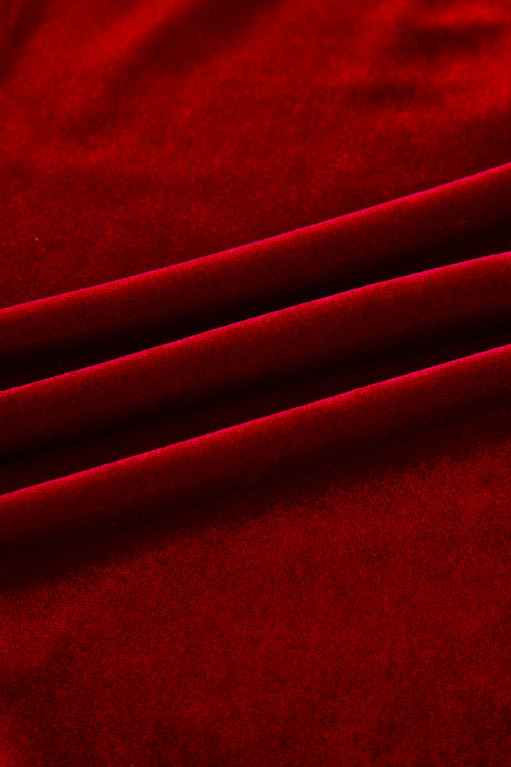 Fiery Red Bowknot Decor High Waist Velvet Mini Dress