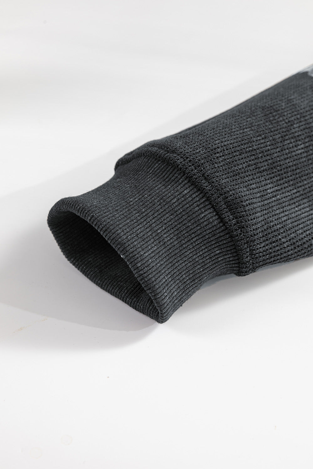 Black Halloween Ghost Corded Crew Neck Loose Sweatshirt